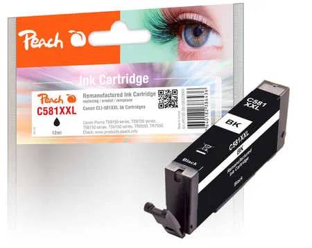 Peach  cartouche d'encre XXL photoblack noire, compatible avec
 CLI-581XXLBK, 1998C001 Canon Pixma TS 9100 Series