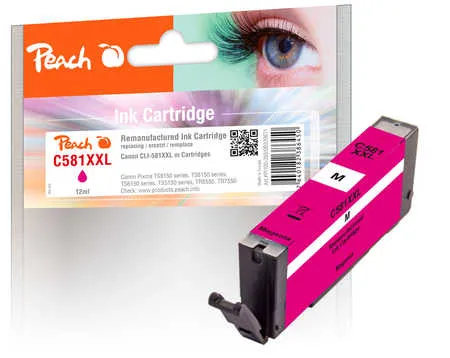 Peach  cartouche d'encre XXL magenta, compatible avec
 CLI-581XXLM, 1996C001 Canon Pixma TS 9100 Series