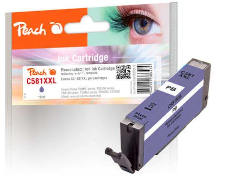 Peach  cartouche d'encre XXL photo bleu, compatible avec
 CLI-581XXLPB, 1999C001 Canon Pixma TS 9100 Series