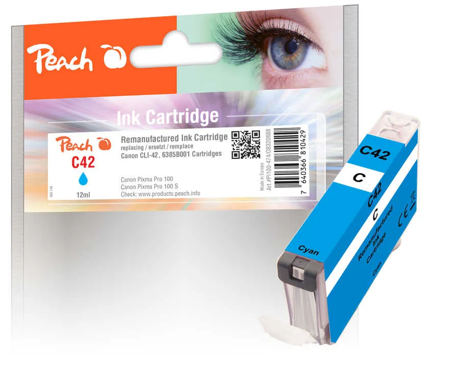 Peach Cartouche d'encre  cyan, compatible avec Canon Pixma PRO-100 S