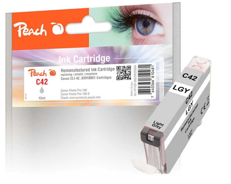 Peach  Ink Cartridge light grey, compatible with Canon Pixma PRO-100 S