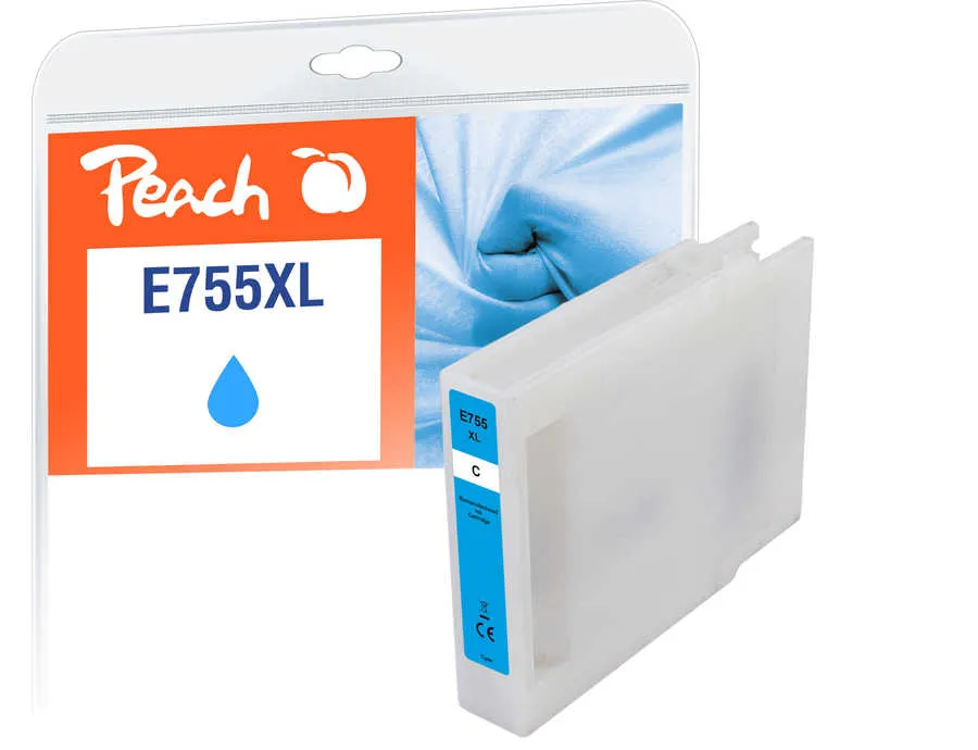 Peach  XL cartouche d'encre cyan, compatible avec
 T7552C, C13T755240 Epson WorkForce Pro WF-8590 TC
