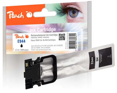 Peach  cartouche d'encre Cartridge noire compatible avec
 T9441, No. 944BK, C13T944140 Epson WorkForce WFC 5200 Series