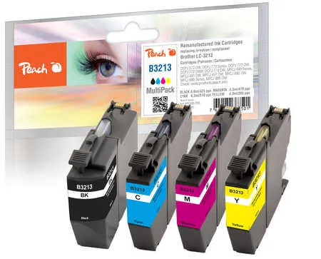 Peach Multipack , compatible avec
 LC-3213VALP Brother MFCJ 491 DW
