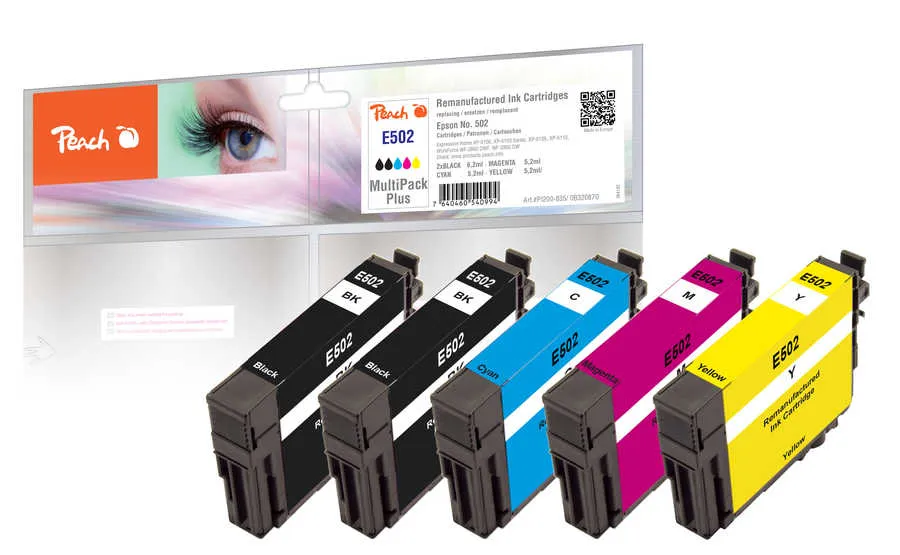 Peach  Multipack Plus, compatible avec
 No. 502 Epson Expression Home XP-5100