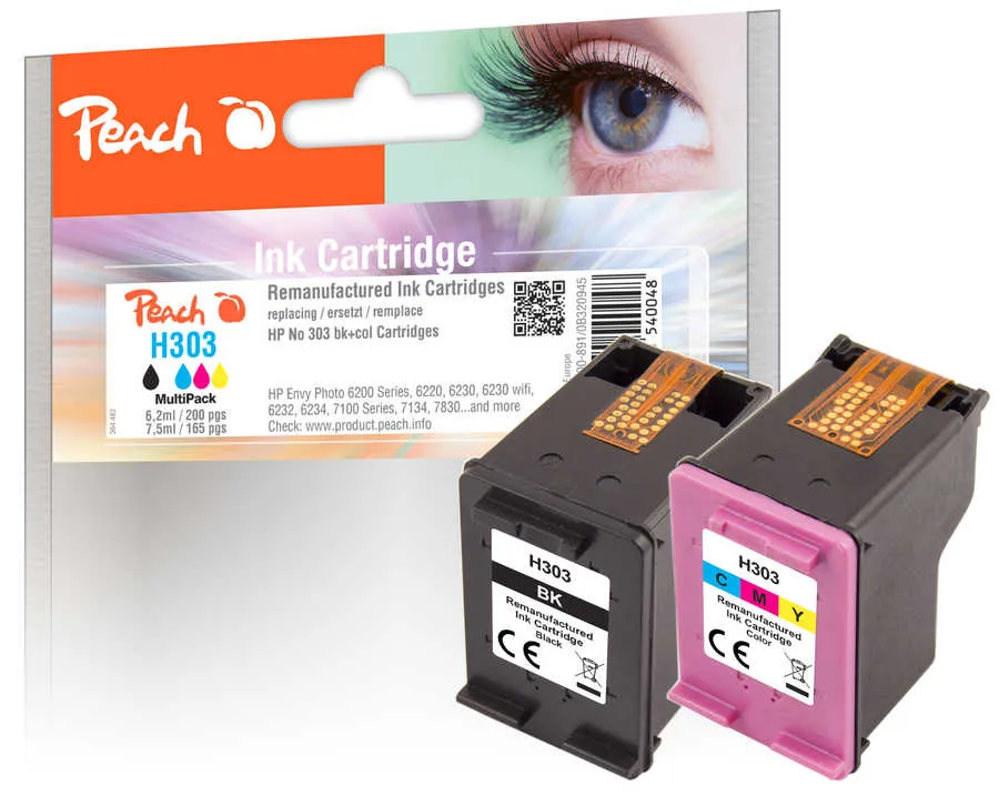Peach  Multipack compatible avec
 No. 303, 3YM92A HP Envy Photo 6234