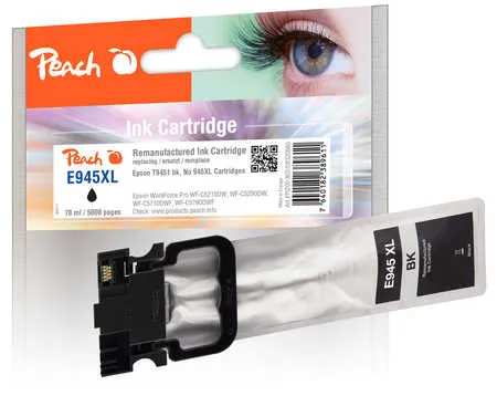 Peach Cartouche d'encre  HY noir, compatible avec
 T9451, No. 945XLBK, C13T945140 Epson WorkForce Pro WFC 5210 DW