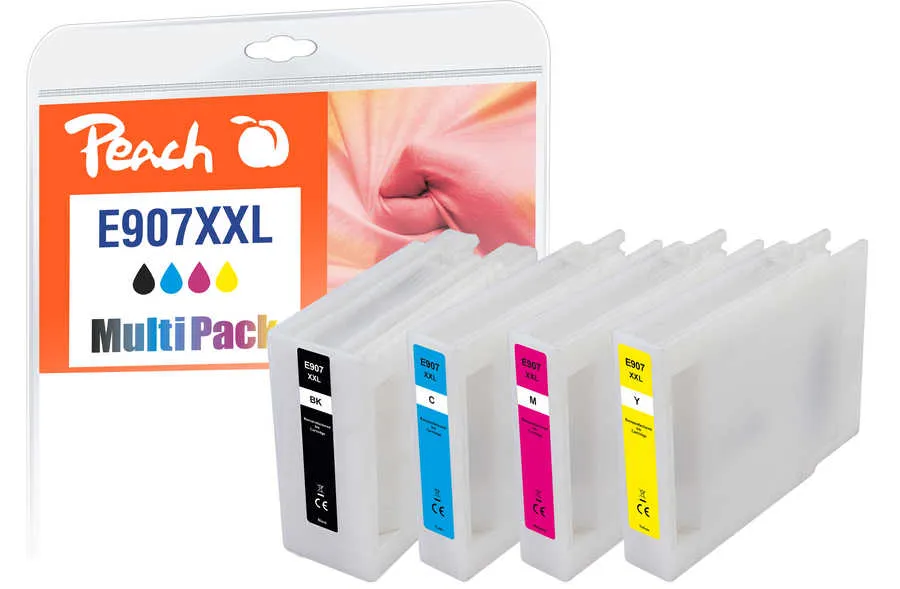 Peach  Multi Pack, compatible avec
 No. 907XXL, T9071, T9072, T9073, T9074 Epson WorkForce Pro WF-6000 Series