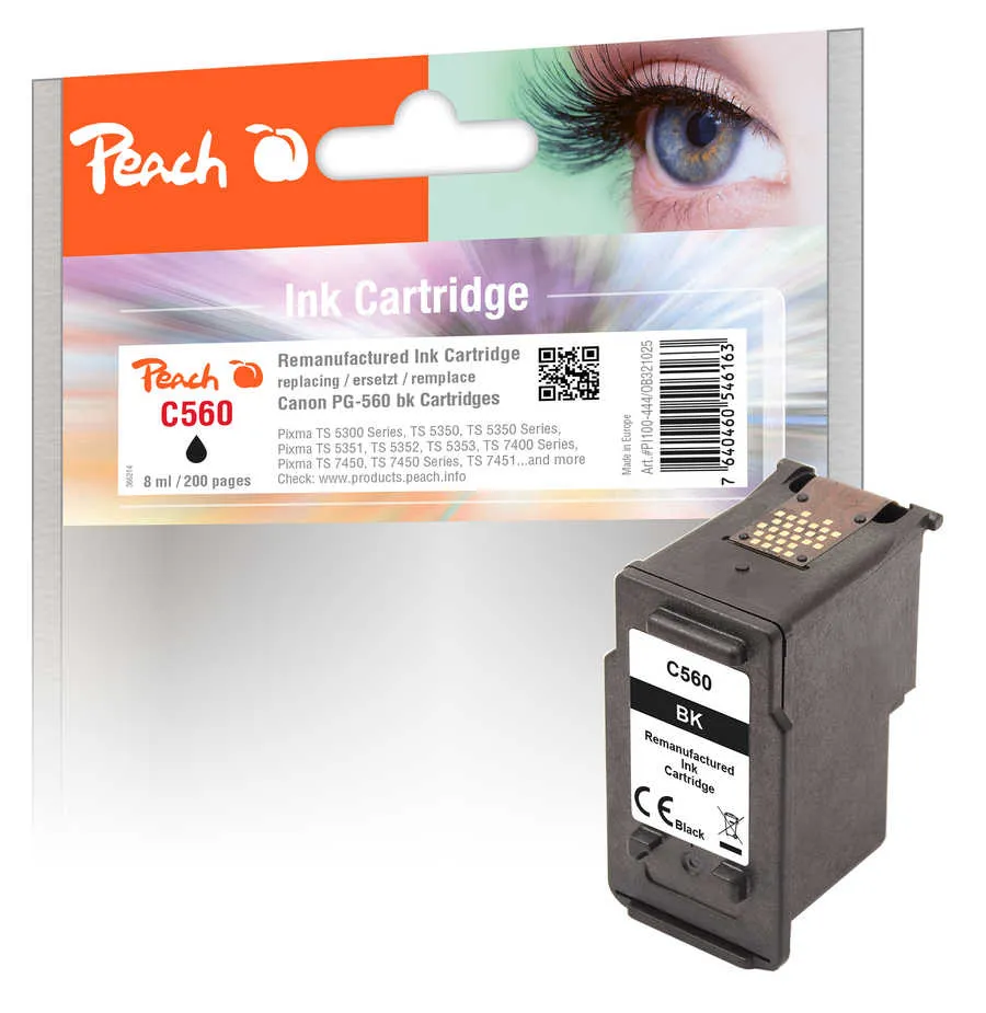 Peach  tête d'impression noire compatible avec
 PG-560, 3713C001 Canon Pixma TS 5452