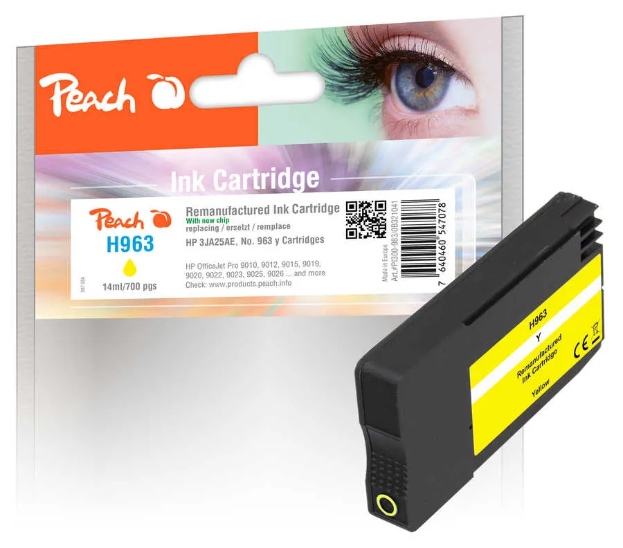 Peach  cartouche d'encre jaune compatible avec HP OfficeJet Pro 9016