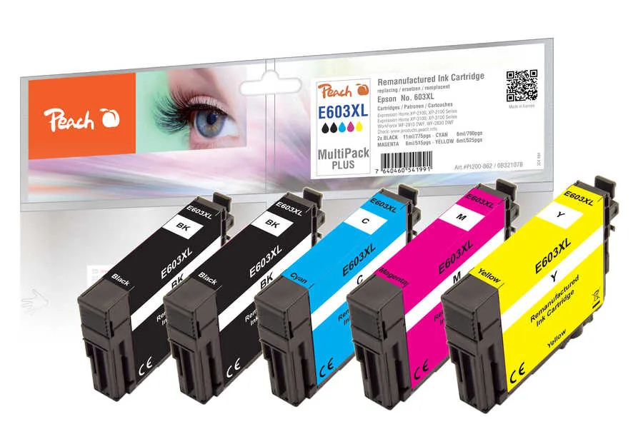 Peach  Multipack Plus, XL compatible avec
 No. 603XL, C13T03A14010, C13T03A64010 Epson WorkForce WF-2850 DWF