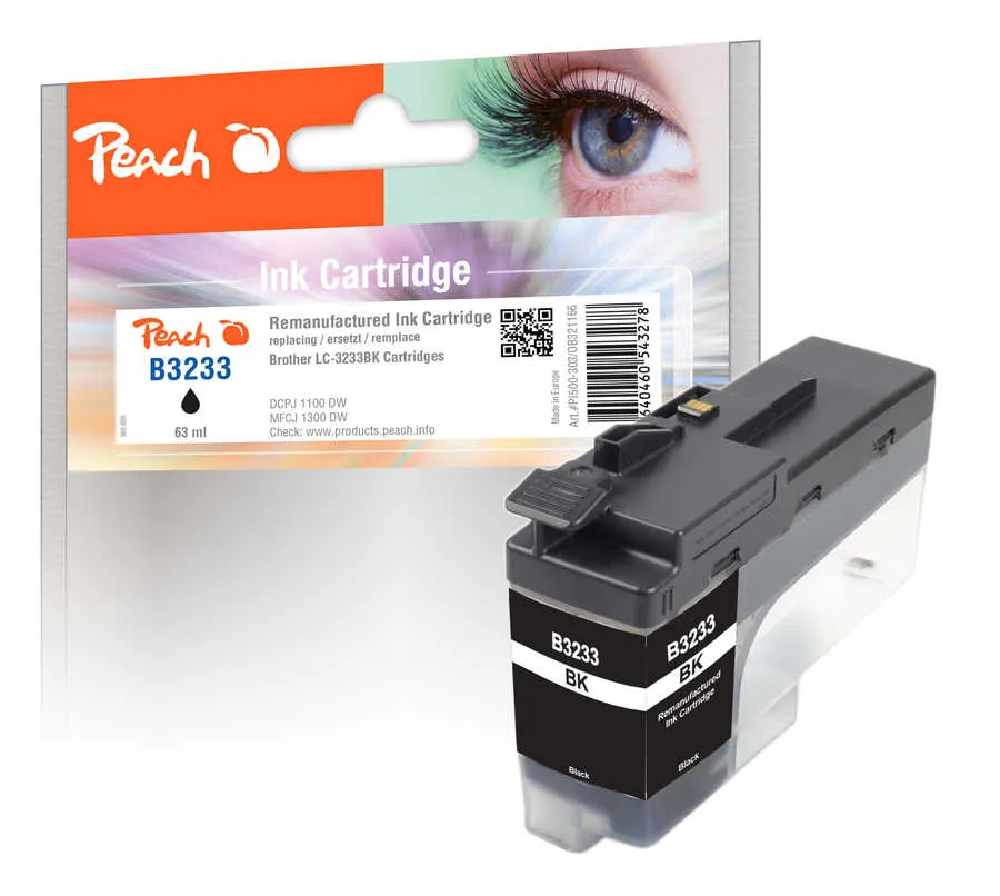 Peach Cartouche d'encre  noir, compatible avec Brother DCPJ 1100 DW