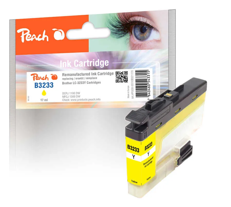 Peach Cartouche d'encre  jaune, compatible avec Brother DCPJ 1100 DW