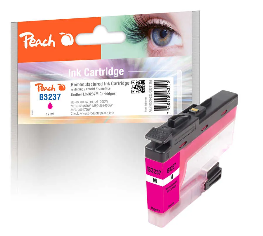 Peach Cartouche d'encre  magenta, compatible avec
 LC-3237M Brother DCPJ 1100 DW