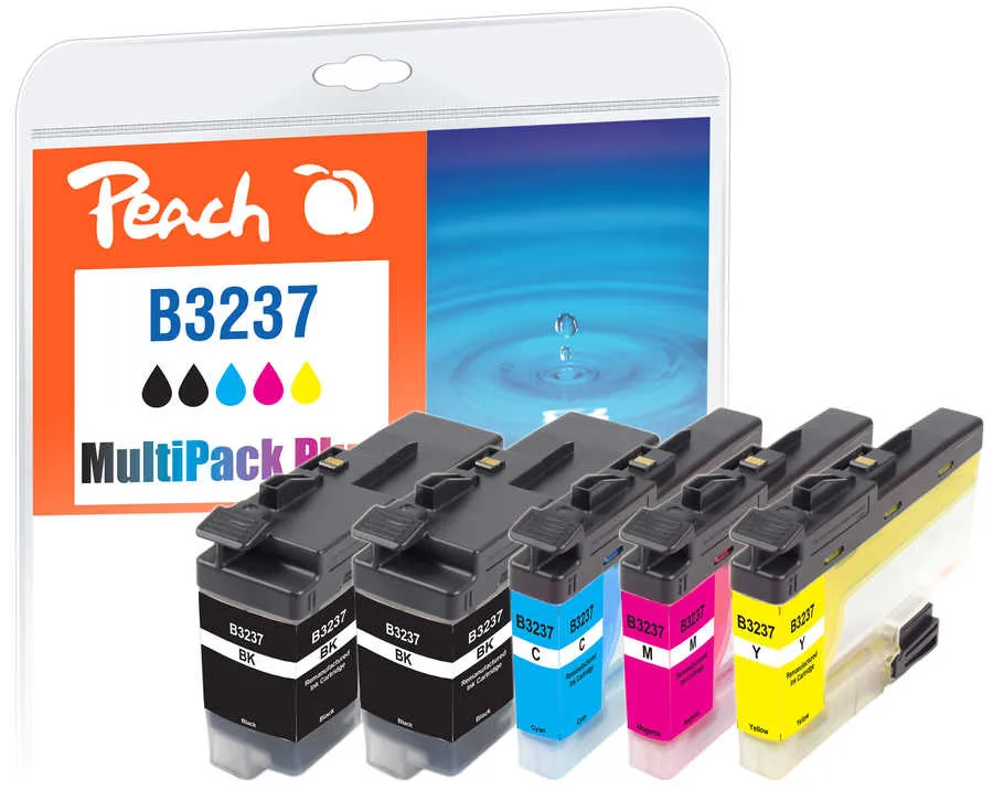 Peach Multipack Plus  compatible avec
 LC-3237 Brother HLJ 6000 DW