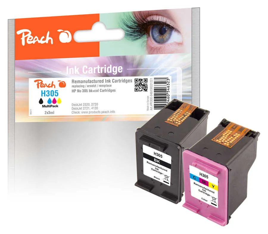Peach  Multi Pack, compatible avec
 No. 305, 3YM61AE, 3YM60AE HP DeskJet 2722