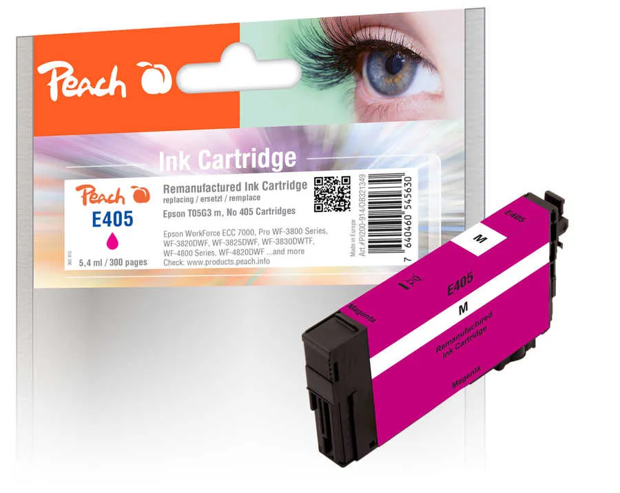 Peach  cartouche d'encre magenta compatible avec
 T05G3, No. 405 m, C13T05G34010 Epson WorkForce Pro WF-4800 Series