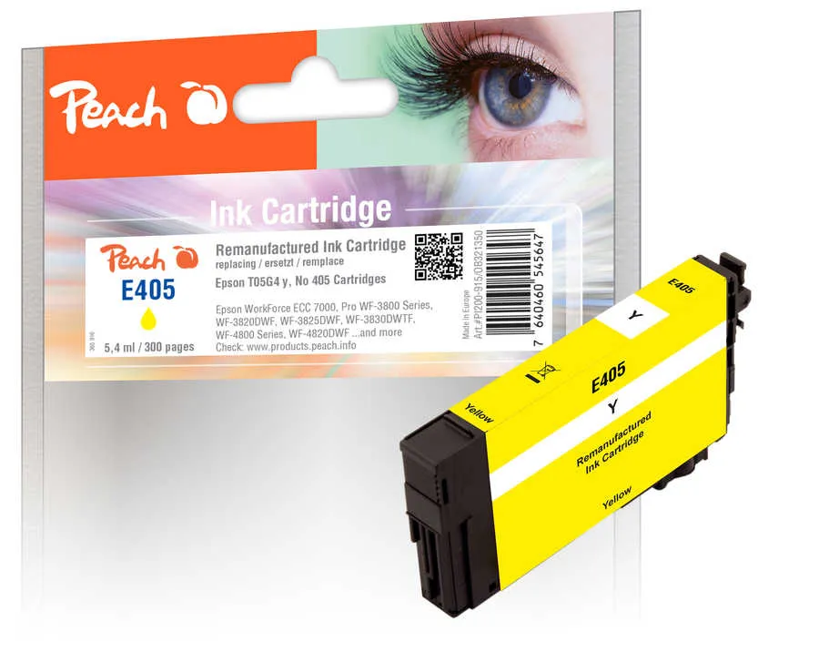 Peach  cartouche d'encre jaune compatible avec
 T05G4, No. 405 y, C13T05G44010 Epson WorkForce Pro WF-4800 Series