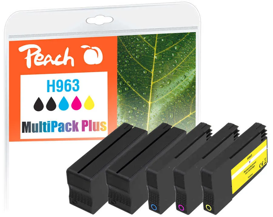 Peach Multipack Plus  avec puce compatible avec
 No. 963, 6ZC70AE HP OfficeJet Pro 9016