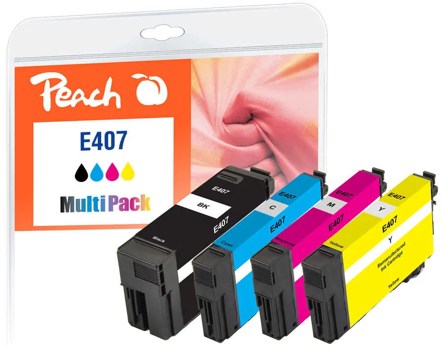 Peach  Multi Pack, compatible avec
 No. 407 Epson WorkForce Pro WF-4745 DTWF