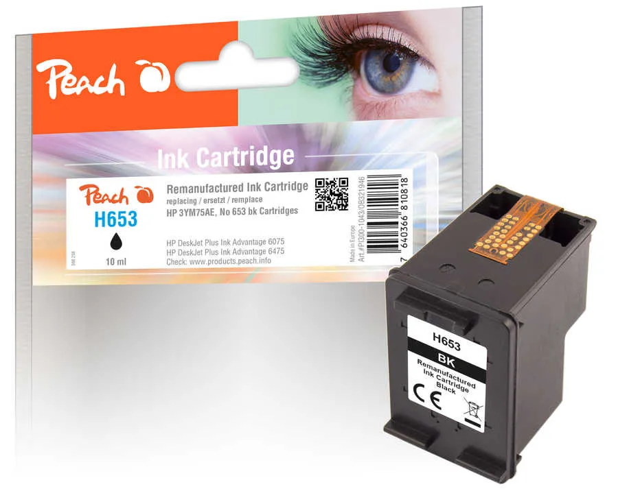 Peach Tête d'impression  noire, compatible avec HP DeskJet Plus Ink Advantage 6075