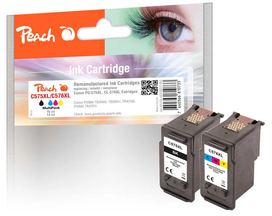 Peach  Multipack compatible avec
 PG-575XL, CL-576XL Canon Pixma TR 4751 i