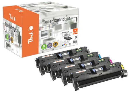 Peach Multipack , compatible avec
 No. 122A , C3961A, C3962A, C3963A, C3964A HP Color LaserJet 2550