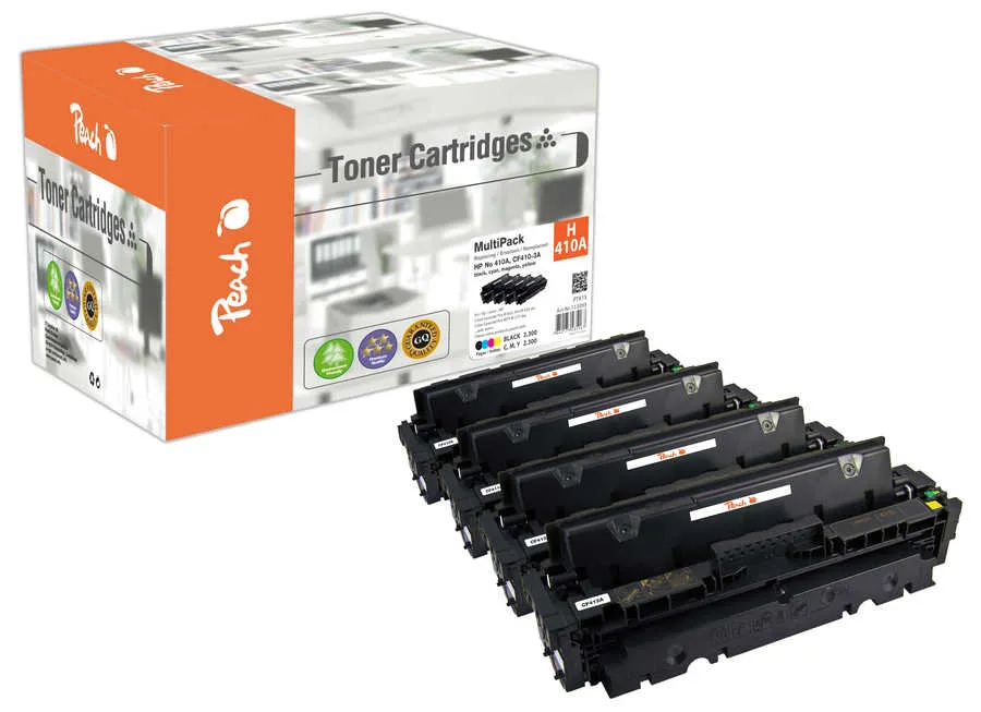 Peach Multipack , compatible avec
 No. 410A, CF410A, CF411A, CF412A, CF413A HP Color LaserJet Pro MFP M 477 fnw