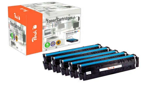 Peach Multipack Plus  compatible avec
 No. 203A, CF540A*2, CF541A, CF542A, CF543A HP Color LaserJet Pro M 254 dw