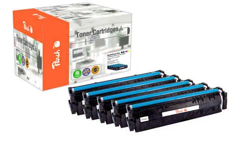 Peach Multipack Plus  compatible avec
 No. 203X, CF540X*2, CF541X, CF542X, CF543X HP Color LaserJet Pro M 254 dw