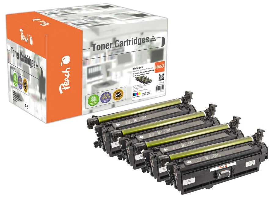 Peach Multipack , compatible avec
 No. 653X, CF320X, CF321A, CF322A, CF323A HP Color LaserJet Enterprise MFP M 680