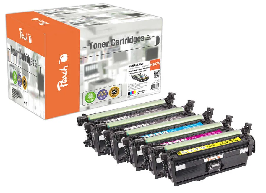 Peach Multipack Plus  compatible avec
 No. 307A, CE740A*2, CE741A, CE742A, CE743A HP Color LaserJet Professional CP 5225