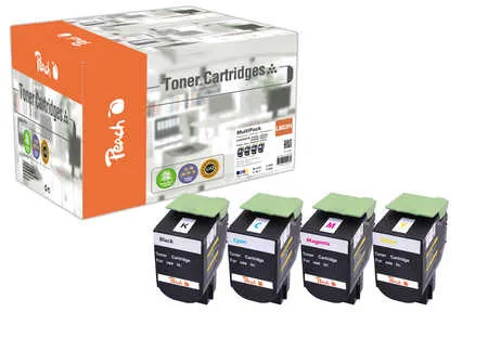 Peach Multipack , compatible avec
 No. 802H, 80C2Hx0 Lexmark CX 410 dte