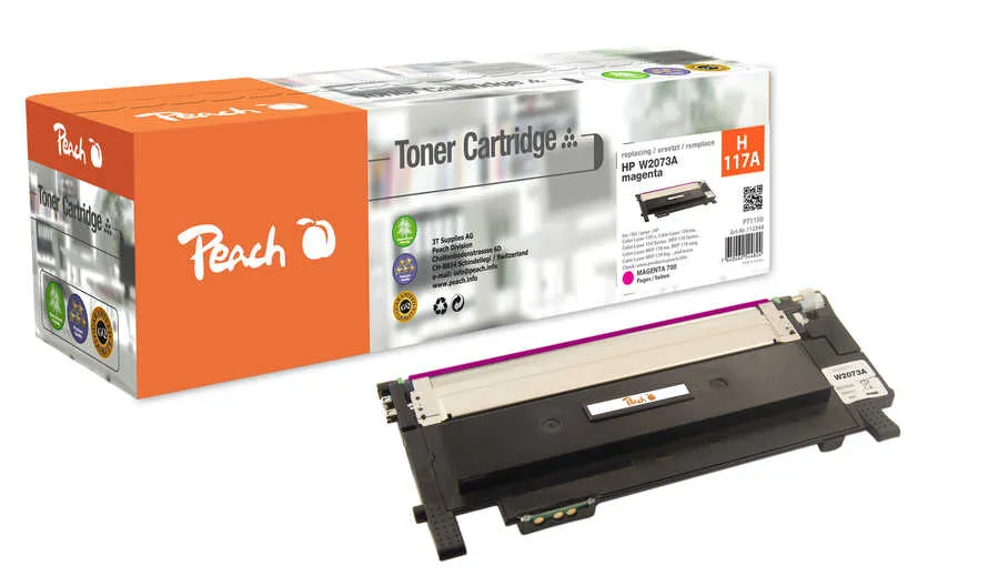Peach  Cartouche de toner magenta, comapatible avec
 No. 117A M, W2073A HP Color Laser MFP 178 nwg