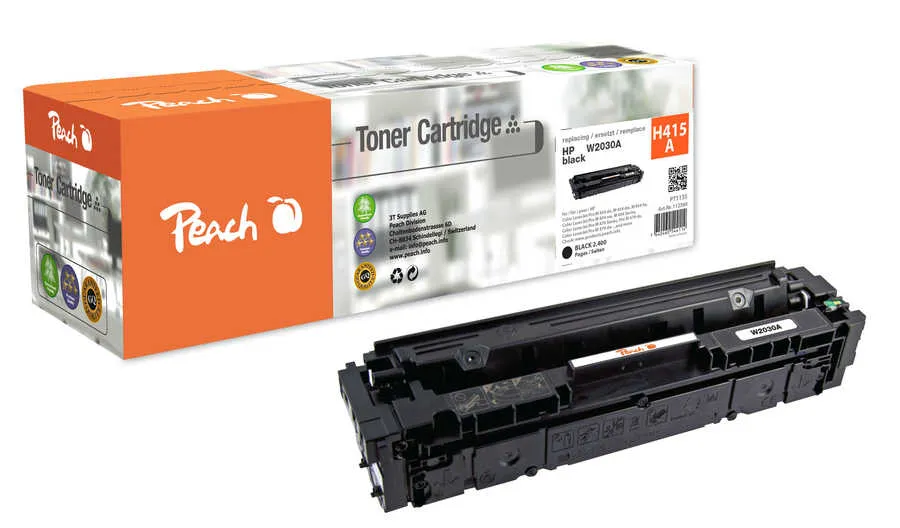 Peach  Cartouche de toner noire, comapatible avec
 No. 415A, W2030A HP Color LaserJet Enterprise MFP M 480 f