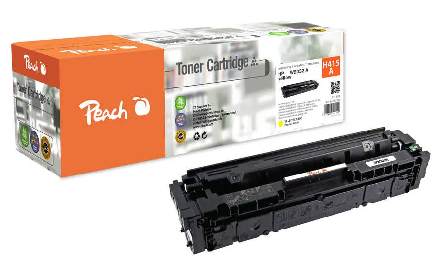 Peach  Cartouche de toner jaune, comapatible avec
 No. 415A, W2032A HP Color LaserJet Enterprise MFP M 480 f