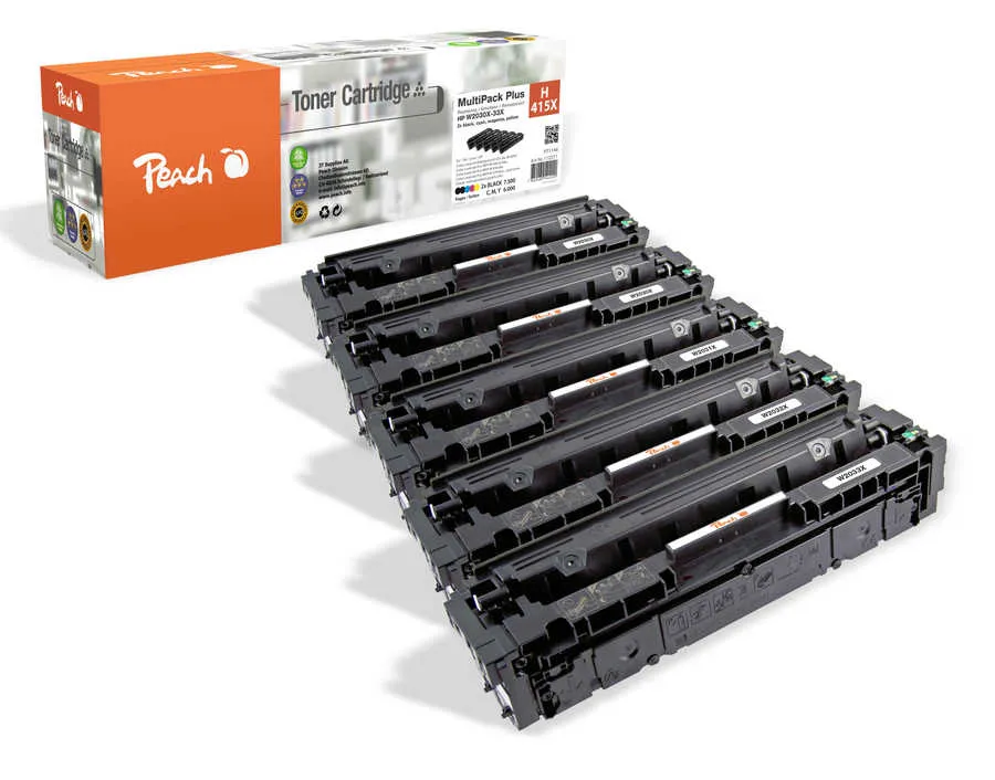 Peach Multipack Plus  compatible avec
 No. 415X, W2030X*2, W2031X, W2032X, W2033X HP Color LaserJet Enterprise MFP M 480 f