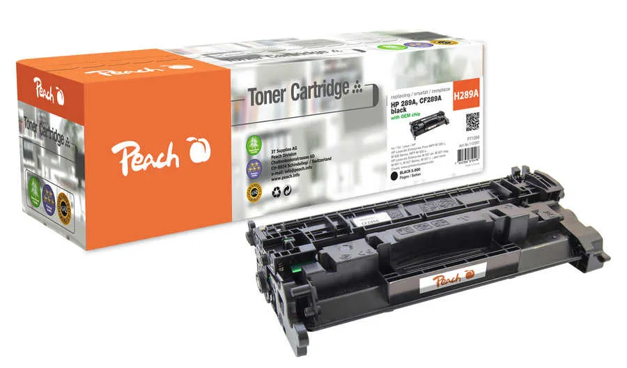 Peach  Toner Module noire, compatible avec
 No. 89A, CF289A HP LaserJet Enterprise Flow MFP M 528 z