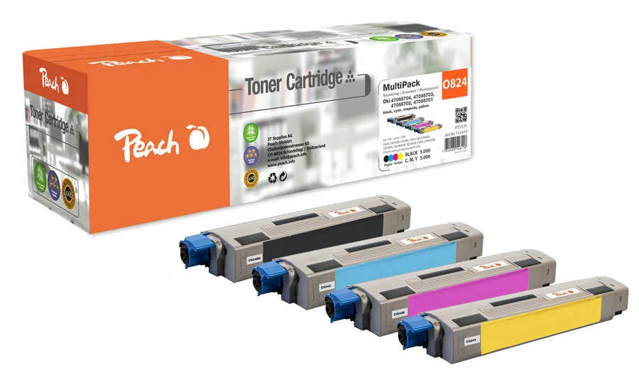 Peach Multipack , compatible avec OKI C 824 dn