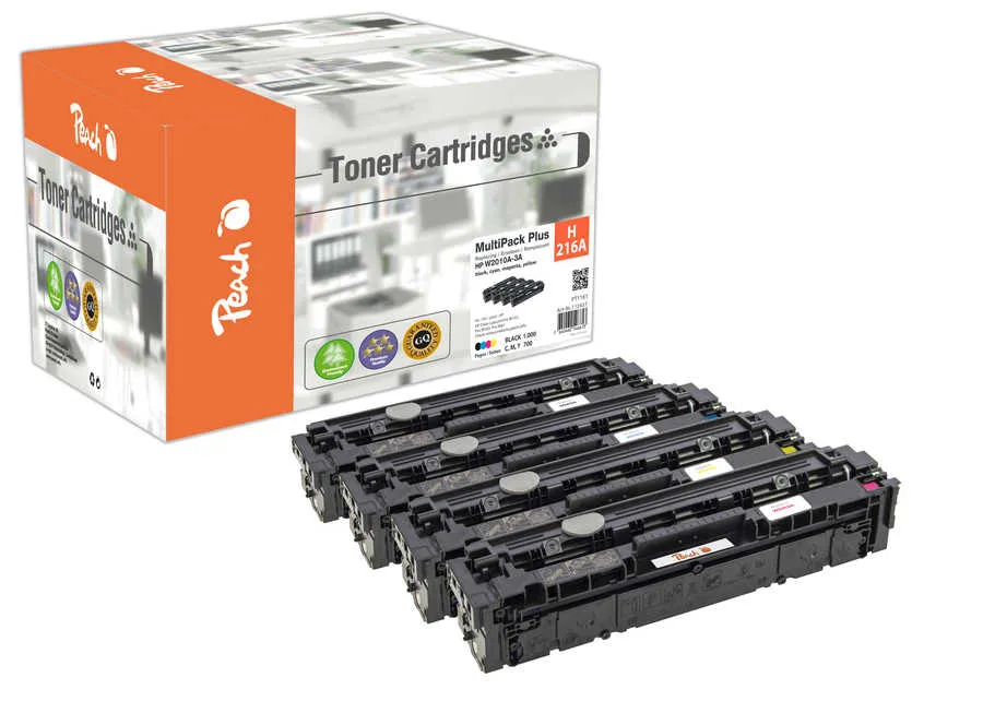 Peach Multipack , compatible avec
 No. 216A, W2410A, W2411A, W2412A, W2413A HP Color LaserJet Pro M 182 n