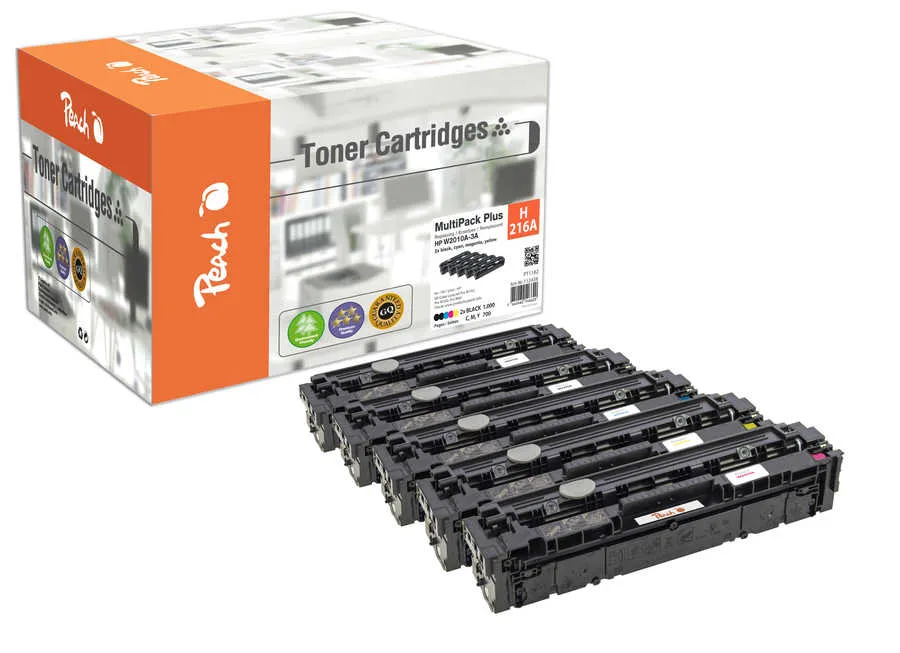Peach Multipack Plus  compatible avec
 No. 216A, W2410A*2, W2411A, W2412A, W2413A HP Color LaserJet Pro M 182 n