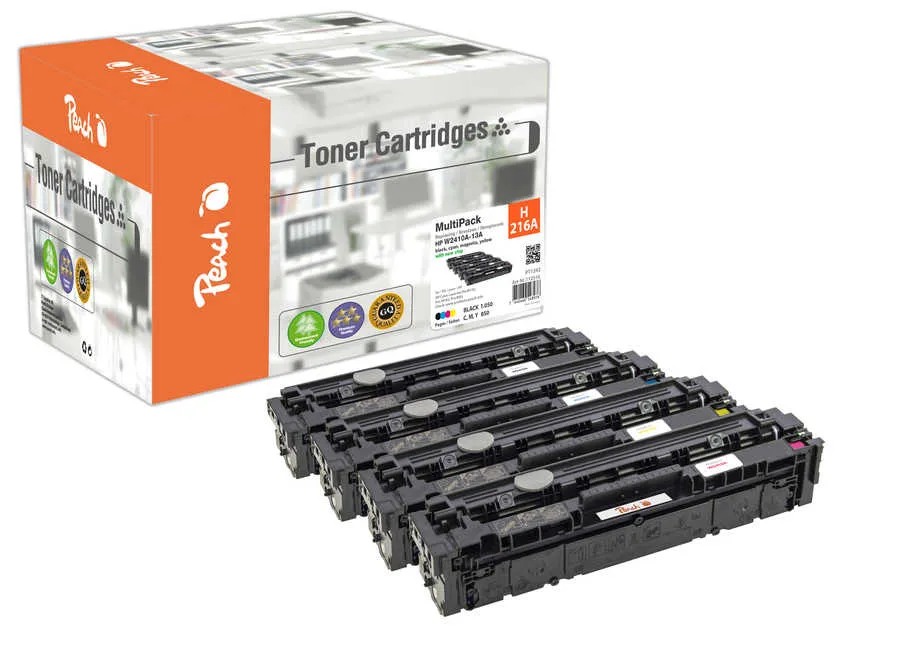 Peach Multipack , compatible avec
 No. 216A, W2410A, W2411A, W2412A, W2413A HP Color LaserJet Pro M 182 n