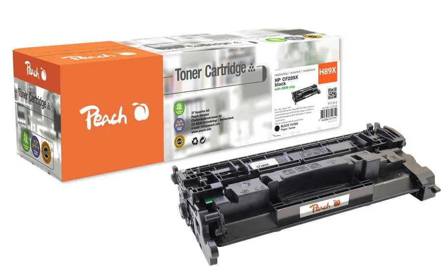 Peach  Toner Module noire, compatible avec
 No. 89X, CF289X HP LaserJet Enterprise Flow MFP M 528 z