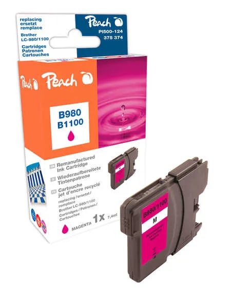 Peach Cartouche d'encre  magenta, compatible avec
 LC-980M, LC-1100M Brother DCP-370 Series