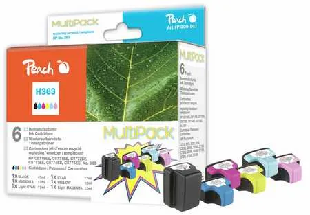 Peach  Combi Pack compatible avec
 No. 363XL, C8721EE, C8771EE, C8772EE, C8773EE HP PhotoSmart C 8100 Series
