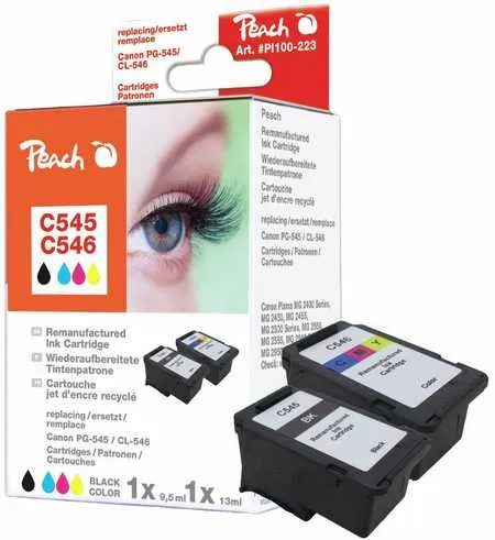 Peach  Multipack compatible avec
 PG-545, CL-546, 8286B006 Canon Pixma IP 2820