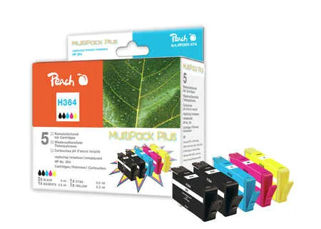 Peach Multipack Plus  avec puce compatible avec
 No. 364, N9J73AE, SD534EE HP PhotoSmart Premium Fax