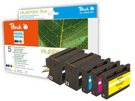 Peach Multipack Plus  avec puce compatible avec
 No. 932XL*2, No. 933XL, C2P42A HP OfficeJet 7110