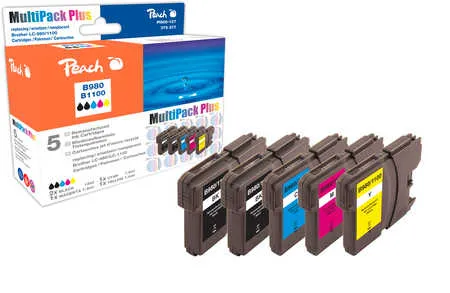 Peach Multipack Plus  compatible avec
 LC-980/1100VALBP Brother DCP-370 Series
