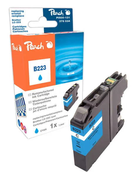 Peach Cartouche d'encre  cyan, compatible avec
 LC-223C Brother MFCJ 480 DW